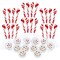 4E's Novelty Snowman Marshmallows & Peppermint Spoons 48 Pcs (24 Each) - Candy Cane Spoons for Hot Chocolate Toppers, Fun Marshmallow Toppers for Hot Chocolate &, Vanilla/Peppermint Candy Cane Spoon
